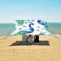 Peacock Seamless Watercolor Pattern Camping Sun Shelter Beach Tent Portable Beach Sun Shade Outdoor Canopy for Camping Trips Fishing Picnic