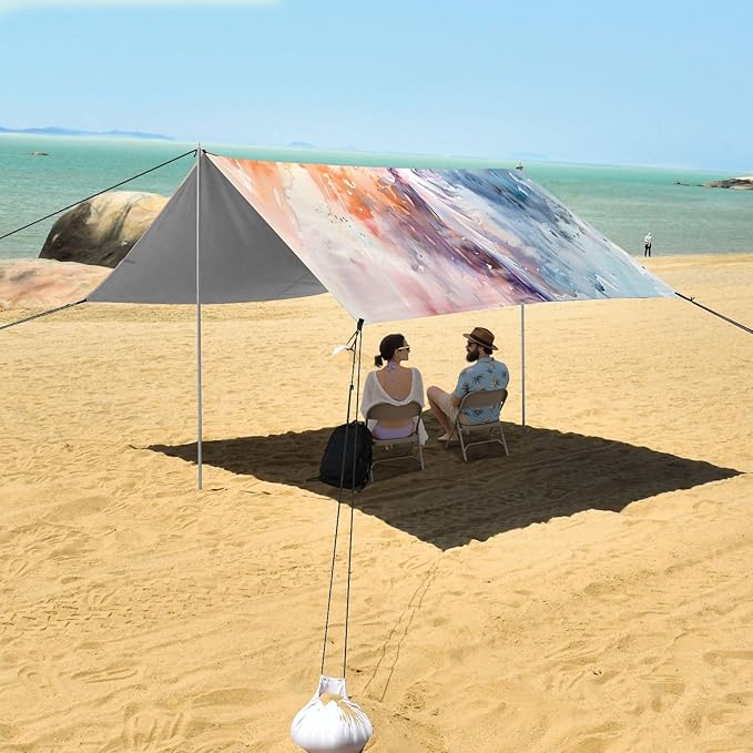 Camping Sun Shelters Angels in Watercolor Beach Canopy 126 * 110.2in