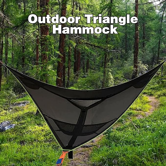 Triangle Hammock13ft Triangle Camping Hammock with 3 Ratchet Tie Down Straps and Storage Bag Max 800 LbsMulti Person Portable Hammock for Adults Kidsfor Travel Backyard Outdoor Garden Camping