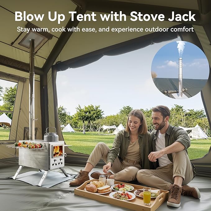 Inflatable Blow Up Tents for CampingWaterproof Oxford Hot Tent with Manual PumpSpacious Easy Setup Inflatable Camping Air Tent for Family Glamping