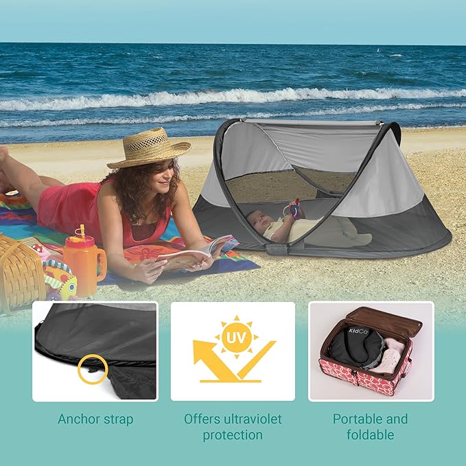 KidCo - Peapod Portable Foldable Mesh Toddler Travel Tent &amp Storage Bag Play Tent Ages 6 Months - 3 Years (Midnight)