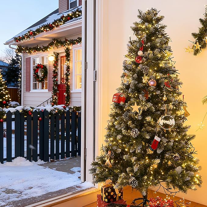 3000 LED Warm White Christmas Lights: 214Ft Twinkle Lights for Christmas Tree with Remote - Waterproof Fairy Lights Firecracker Plug in String Lights for Garden Wedding Party Indoor &amp Outdoor Use