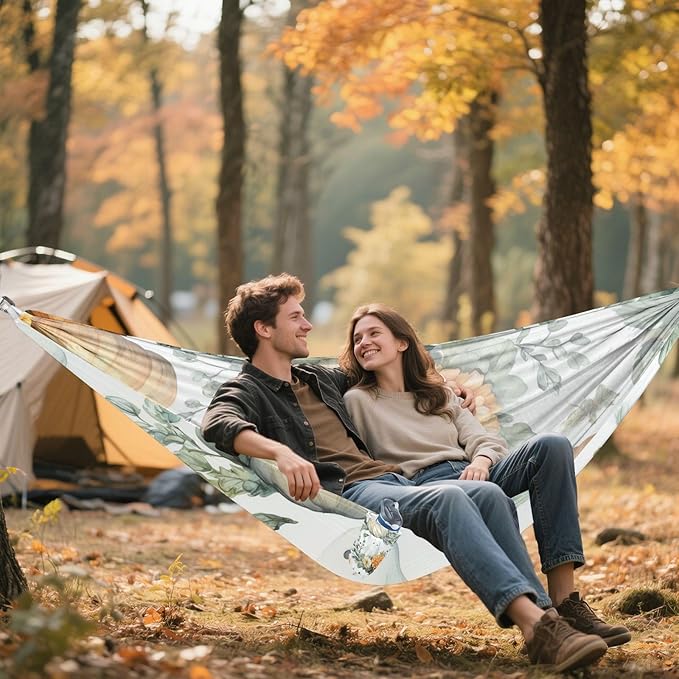 OTVEE Camping Hammock Pumpkin Art Halloween Portable Hammocks 500lb Upgraded Thickened Durable Single Hammocks with Tree Straps &amp Travel Bag for Camping Outdoor Indoor Patio Backyard