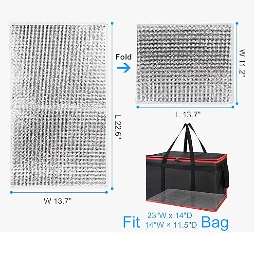 Bodaon Catering Bag with Removable Hard Bottom XXX-Large Insulated Food/Pizza Delivery Bag for Delivery Drivers Cooler/Hot Bags Insulated Grocery Food Warmer Container Supplies (2Pk Black + Red)
