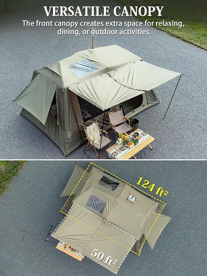 MC TOMOUNT Inflatable Tents for Camping 6/8/10 Person Large Family Blow Up Camping Tent with Hand Pump Easy Setup Air Glamping Tent for Outdoor Picnic Party