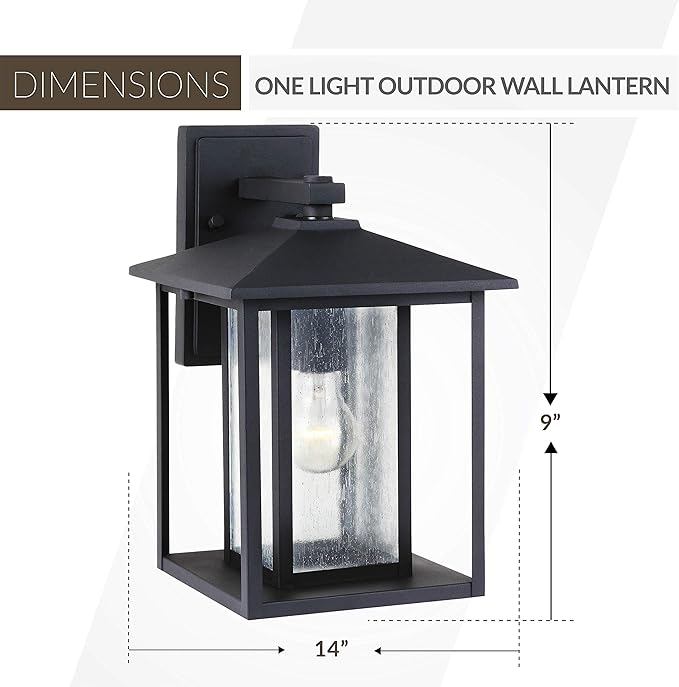 Generation Lighting 88027-12 Hunnington One - Light Outdoor Wall Lantern Outside Fixture Black