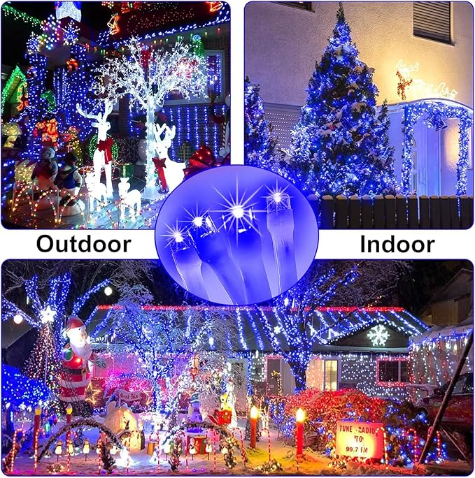 Outdoor Fairy Lights Waterproof Plug in String Lights with 8 Modes Timer 392Ft 1200 Twinkle LED Outdoor &amp Indoor Decor for Girl's Bedroom/Garden/Patio/Yard/Wedding/Holiday Party