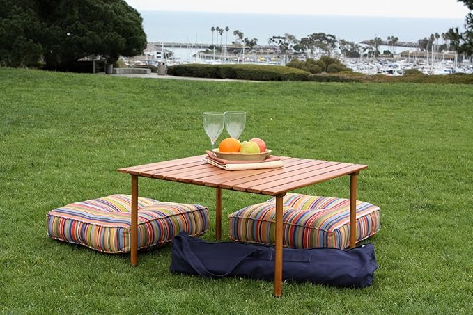 W2716 Original Low Wood Portable Table with Carrying Bag Brown