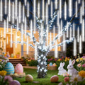 Christmas Lights Outdoor 16 Inch 20 Tubes Meteor Shower Rain Light Waterproof Falling Icicle String Lighting for Xmas Tree Yard House DecorShine White
