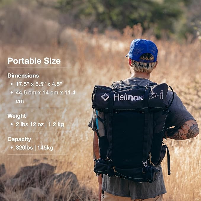 Helinox Chair One Highback (re) High-Performance Camping Chair2.6lbs Camping Chairs High Back Packable Portable Chair for Backpacking Camping Hiking Travel Black