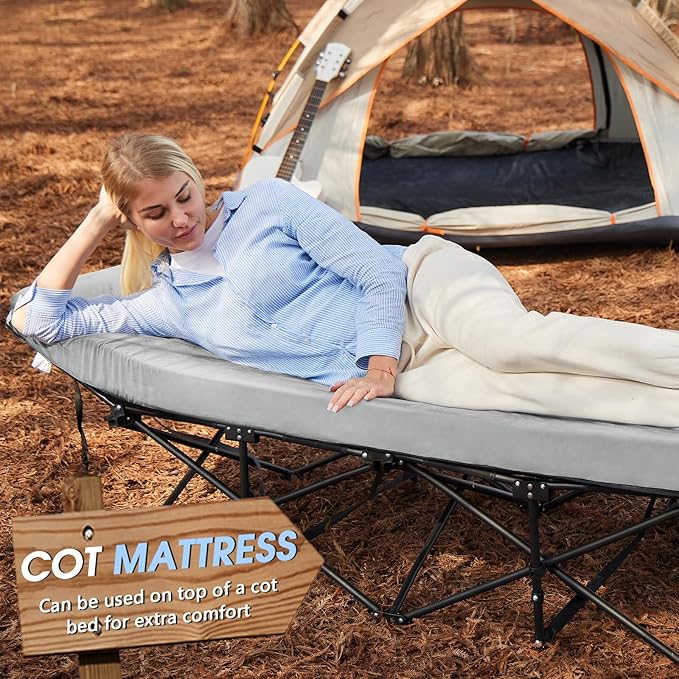 CYMULA Memory Foam Camping Mattress Pad3inch Sleeping Pad for CampingNon-Slip Bottom Floor Cot Car Mattress Bed with Retaining Portable Roll up Mattress Pad Mat for Travel Truck Guest Bed Tent