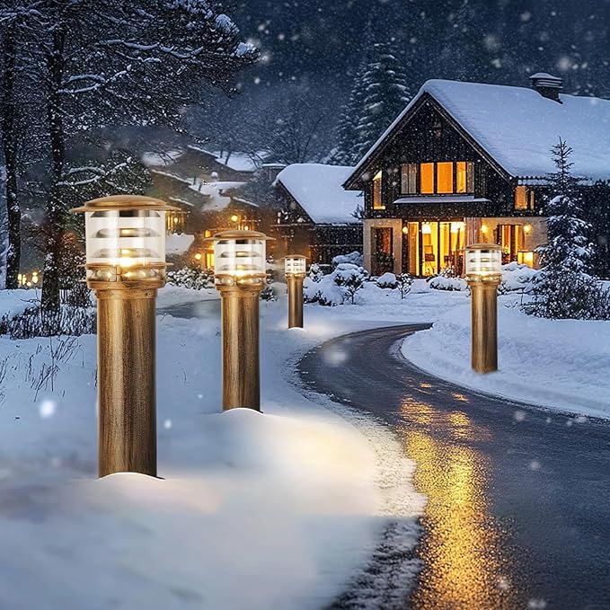 SLAWA Outdoor Post Caps Lights Aluminum Landscape Pathway Lamps With Acrylic Shade Waterproof Column Pillar Lamps Fence Deck Bollard Lighting Cylinder Lawn Floor Lamp For Patio Yard Porch Post Lantern