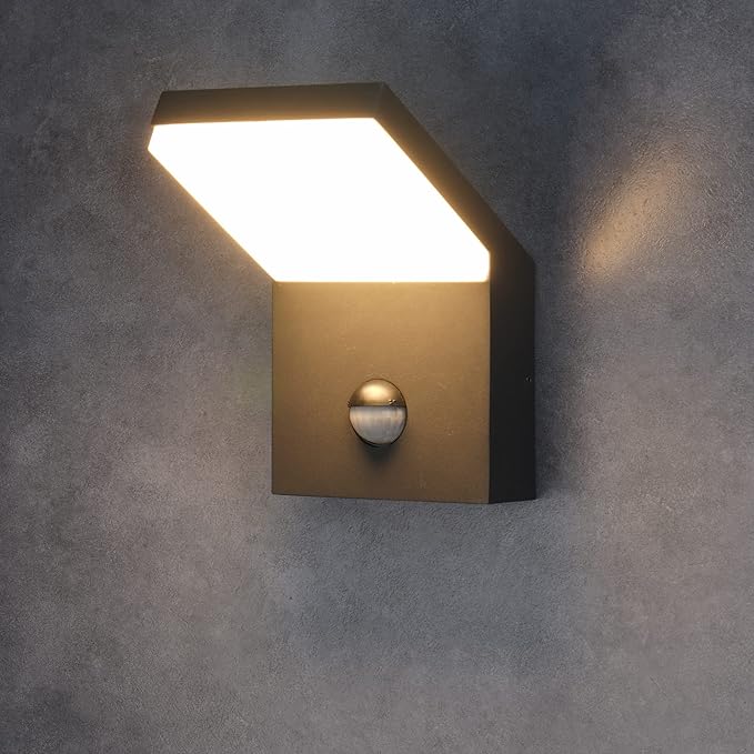 2 Pack Outdoor Motion Sensor Wall Sconce Light LED Modern Exterior Porch Light Fixture IP54 Waterproof for House Garage Patio Decoration1800LM