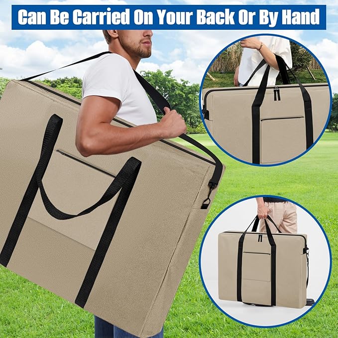 SIRUITON Folding Table Storage Bag Portable 600D WaterProof Carry Bag for Folding Picnic/Camp Tables with Reinforcing Plate &amp Shoulder Strap 36 D x 30 W x4.7 H Fits 6FT Folding Tables