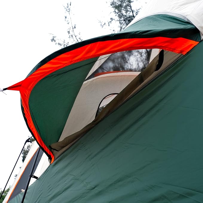 KTT Extra Large Tent 10-12-14 Person(A)Family Cabin Tents2 Rooms3 Doors and 3 Windows with MeshStraight WallWaterproofDouble LayerBig Tent for OutdoorPicnicCampingFamily Gathering
