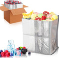 ABC PACK &amp SUPPLY Insulated Food Storage Container - 8 x 8 x 8 inches 10 Pack Silver Metallic Style Leakproof for Frozen Fish Meat