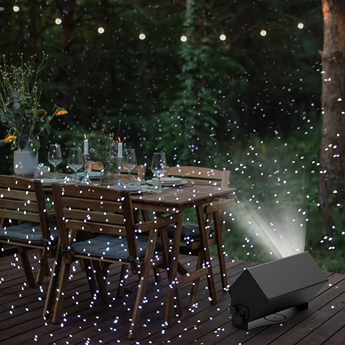 Outdoor Star Lights Projector AIRIVO White Laser Fairy Lights Projector Christmas Snowflake Projector 3 Lighting Modes Garden Light with Remote Control for Home PatioLandscape