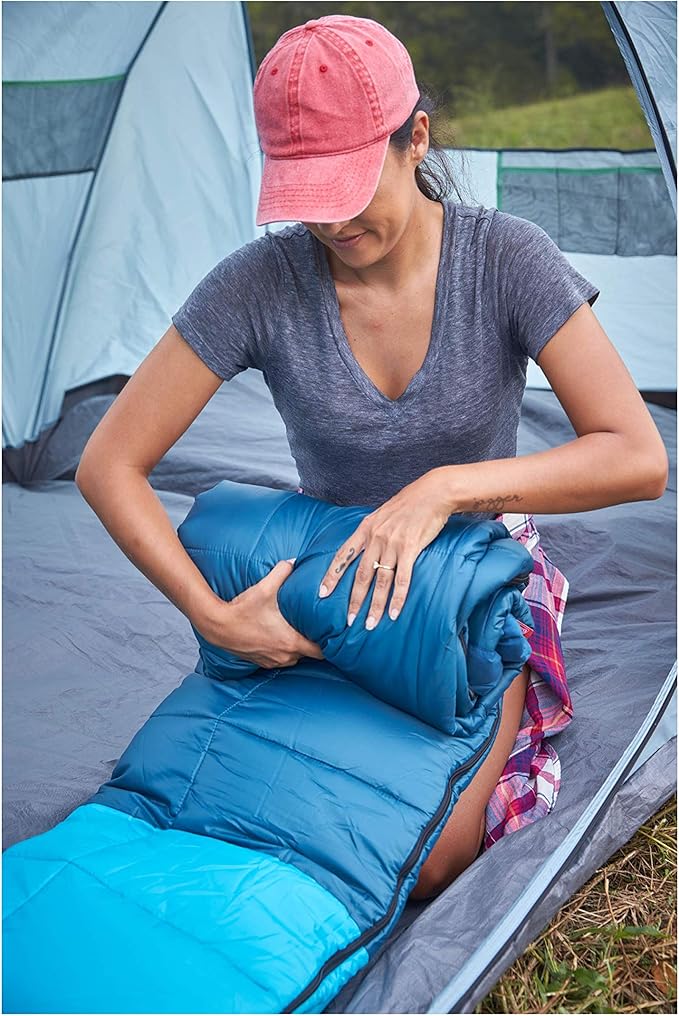 Coleman Kompact Sleeping Bag Indoor/Outdoor Lightweight Sleeping Bag for Adults 20°F/30°F/40°F Options for Camping Hiking Backpacking with Included Compression Sack