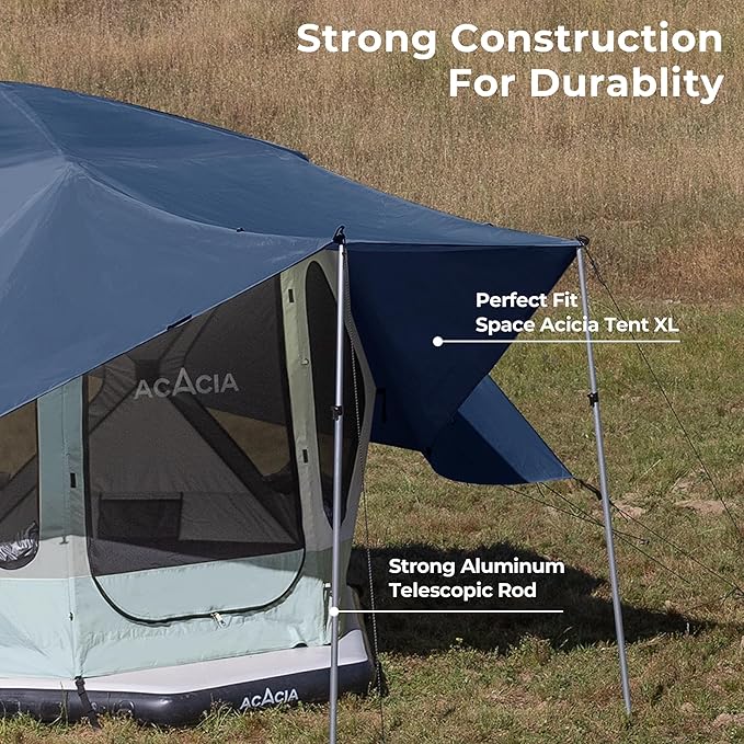 ACACIA Canopy 4 Person for Space Acacia Camping System PU2000 Waterproof Camping Tarp for 4 Season Camping UPF50+ Sunproof Tent Tarp with 4 Telescoping Poles Carry Bag Star Night
