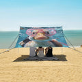 ALAZA Cute Duck Underwater Fun Beach Tent Sun Shelter UPF50+ Protection Beach Shade Canopy w/ 4 Sandbags for Outdoor Camping Fishing Backyard Fun Picnic 10x9 ft