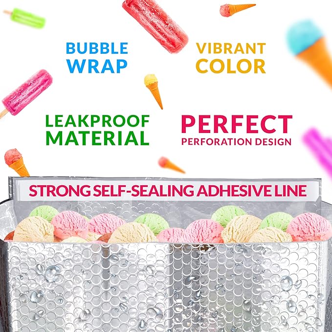 ABC PACK &amp SUPPLY 10 Pack Silver Foil Insulated Box Liners 12 x 12 x 12 inches. Shipping Boxes for Frozen Food Odorless Insulated Containers. Leakproof Cold Shipping Boxes for Frozen Fish Meat