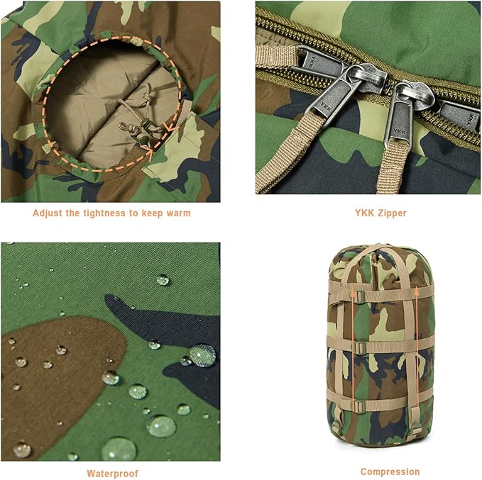 MT Military Army Force Defence 4 &amp Tropen Patrol Mummy Sleeping Bags with Bivy Cover Compression Sack Modular Sleeping System 2.0 for Cold Weather