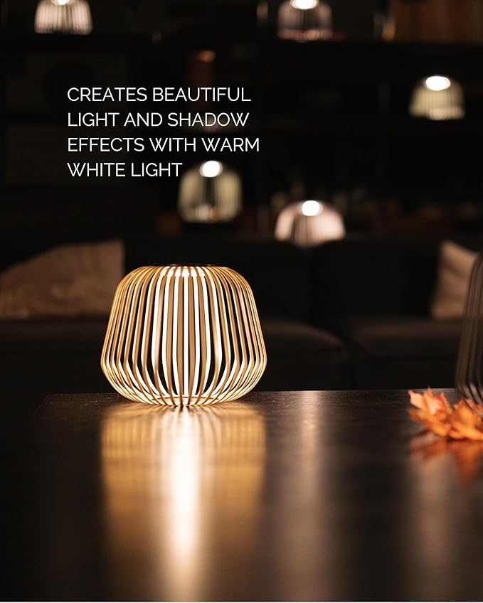 LUUK Studio Solis Wireless Solar LED Ambient Lamp Warm White Indoor Outdoor Cordless Lighting Rust-Resistant Ideal for Patio Garden Bedroom USB-C Rechargeable Soft Cozy Style Sand Size M