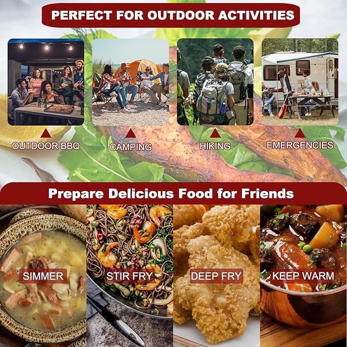 Dual Fuel Camp Stove with Butane and Propane Compatibility 10500 BTU Portable Camping Stove with Carrying Case Storage Bag Adapter Hose Wind Guard Outdoor Camping Essentials