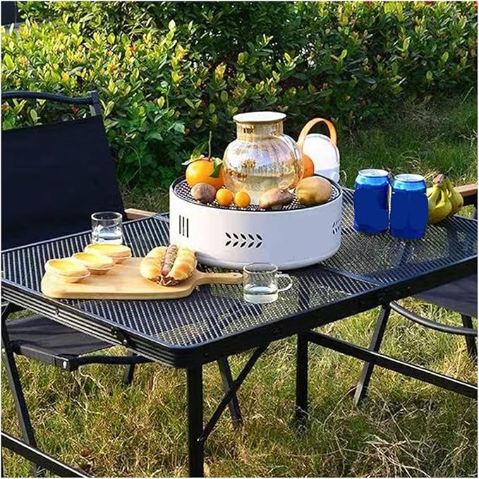 Compatible for Portable Iron Mesh Folding Table Light Aluminum Alloy Camping Outdoor Barbecue Heat-Resistant and Waterproof