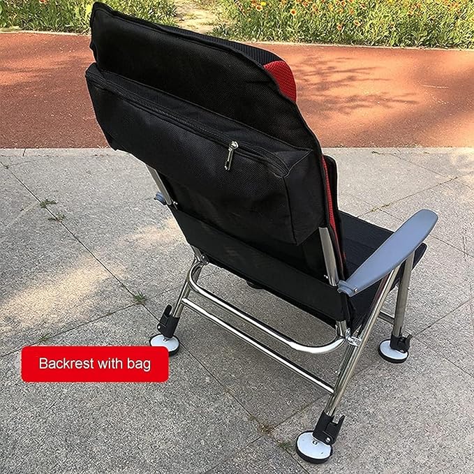 Oversized Camping Folding Chair Heavy Duty Lawn Chair Support Steel Frame Padded Arm Chair Quad Lumbar Back Chair Portable for Outdoor ergonomic camping chair canvas camping chair portable ch