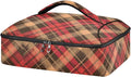 Casserole Carrier Print Red and Brown Tartan Pattern Insulated Casserole Carrier for Hot or Cold Food Thermal Lunch Tote for Parties Picnic Travel Carry Bag