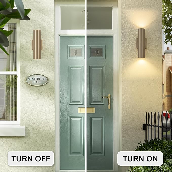Modern Outdoor Wall Light 11.8 Integrated LED Cylinder Up and Down Outdoor Lights 2-Light Exterior Lighting Fixtures for House Patio Front Porch Garage