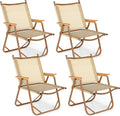 Tangkula Camping Chairs Set of 4 Portable Folding Lawn Chairs with Heavy Duty Aluminum Frame Fabric Seat for Fishing Hiking Picnic Camp 400 LBS Weight Capacity
