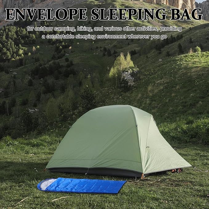 Balacoo Outdoor for Adults Lightweight Waterproof Cold Weather Envelope Sleeping Sack with Hollow Cotton Filling 1.3kg Blue for Camping Hiking