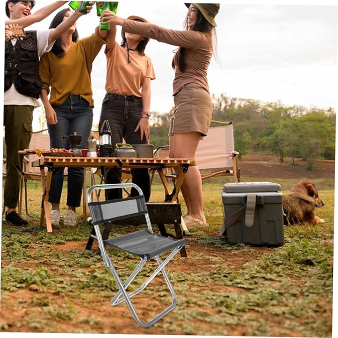 Folding Fishing Stool for Adults Compact Camping Chair Lightweight and Sturdy for Beach Picnic and Camping Random Color
