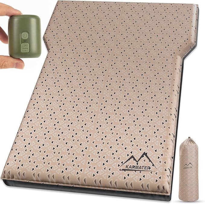SUV Air Mattress Car Bed Inflatable Car Camping Pad with Air Pump Ultrathick Memory Foam Camping Mattress 9.0 R-Value Insulated Sleeping Pad 2 Person Camping Mat for Hiking and Backpacking