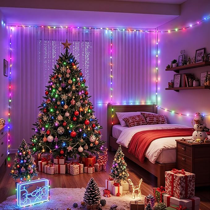 492FT 1500 LEDs String Lights with Remote Dimmable 8 Modes Timer &amp Memory Function Fairy Rope Lights for Christmas Holiday Party-Multicolor