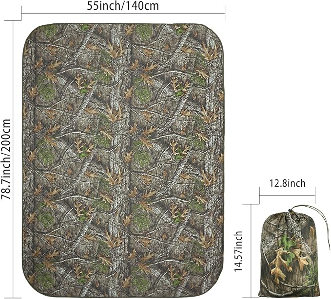 LOOGU Camo Blanket Waterproof Insulation Poncho Liner for Outdoor Camping Hiking Hunting Survival Backpacking Picnicking