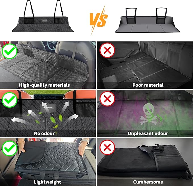 EULANT Portable Air Mattresses for SleepingSynthetic Leather Car Rear Seat Mattress Extension PlateFolding Car Bed Mattress Increase Travel Trunk Space &amp Car Bed Camping Space for Car/SUV/Model