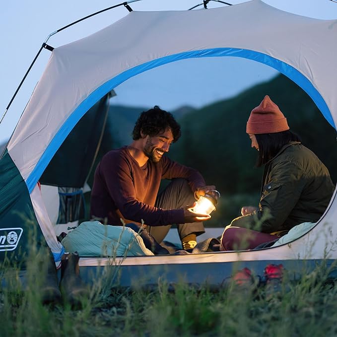 Coleman Skydome Tent with Full-Fly Weather Vestibule Weatherproof 4/6 Person Tent Sets Up in 5 Minutes &amp Protects from Water 20% More Headroom Than Traditional Shelters