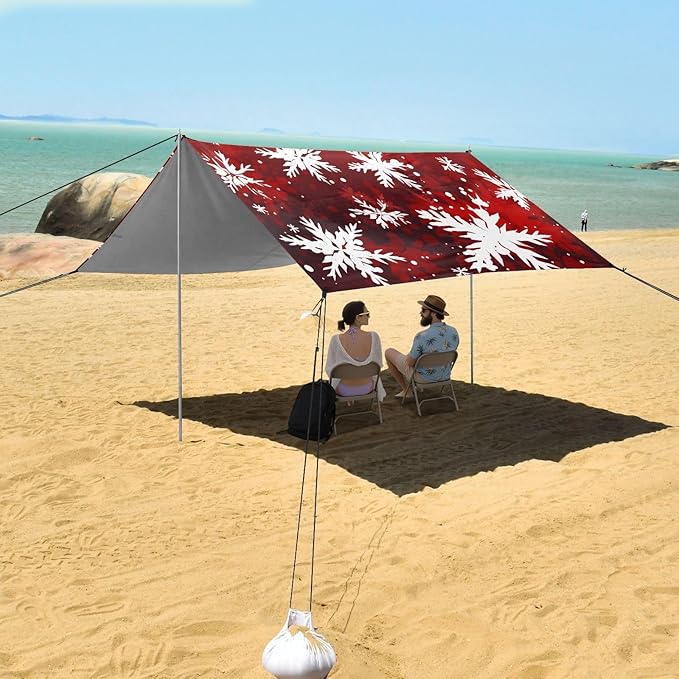 Christmas SnowflakeCamping Sun Shelters 9.2 x 10.5 FT Beach Canopy Tent Sun Shade with Carrying Bag for Camping Trips Fishing Backyard Fun or Picnics 21341171