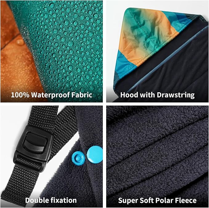 Waterproof Stadium Blanket Fleece Camping Blanket Wearable Soft Warm Camp Blanket for Outdoor Camping Picnic Stadium Sports Beach Car