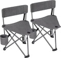 REDCAMP 2 Pack Tripod Camping Chairs Folding Lightweight Portbal 3 Legged Tripod Stool Seat with Cup Holders Small Fishing Chairs Compact for Adults Golf HuntingDark Grey