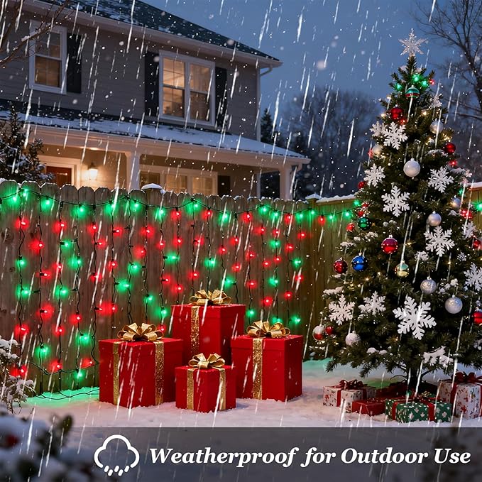 750 LED Christmas String Lights Outdoor 240FT Twinkle Fairy Lights with Timer &amp Memory 12 Modes Dimmable Waterproof Tree Light for House Patio Wedding Party Christmas Decororations Red &amp Gr