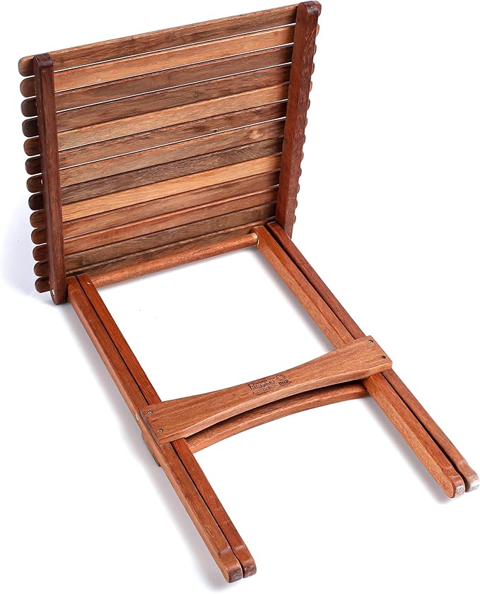 BYER OF MAINE Pangean Folding Wooden Side Table – 22 L x 20 W x 20 H Folding Ash Wood Table for Patio Porch Balcony Camping &amp Garden Use