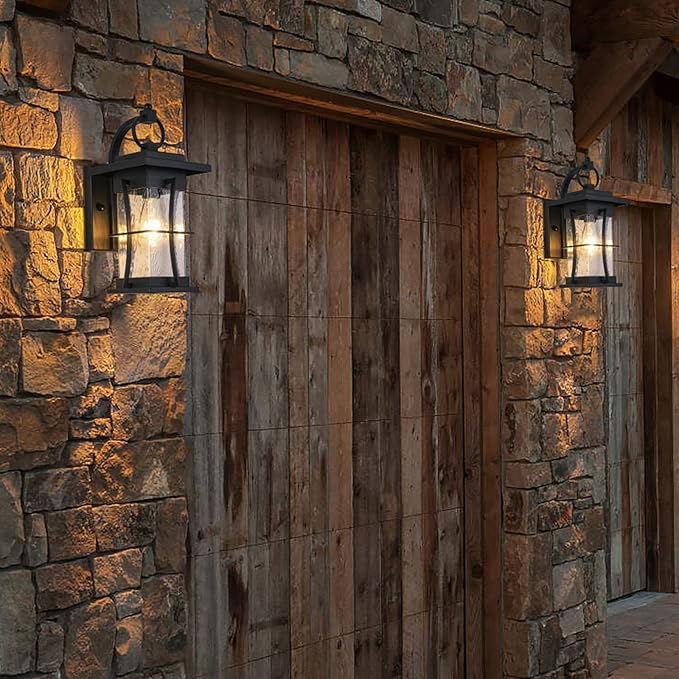Outdoor Lighting Fixtures Wall Mount 1-Light 15''H Dusk to Dawn Exterior Light for House Outdoor Wall Lantern with Clear Glass for Front Porch Patio Garage (15'' H with Photocell 1 PC)