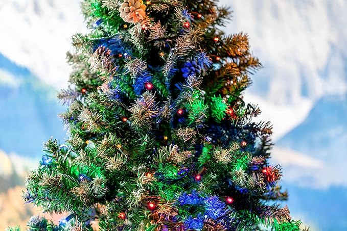 Novelty Lights Coaxial 4 Pack 25 Feet 50 Multicolor LED Christmas String Commercial Grade Green Wire Waterproof Connections Modular Product Line Connect 43 Sets