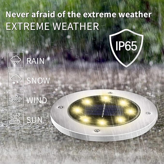 INCX 4.6 inch Solar Lights Outdoor Waterproof12 Pack Solar Lights for Outside Solar Garden Lights Landscape Lighting for Patio Pathway Lawn Yard Deck Driveway Walkway Warm White