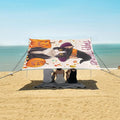ALAZA Witch Cat Pumpkin Beach Tent Sun Shelter UPF50+ Protection Beach Shade Canopy w/ 4 Sandbags for Outdoor Camping Fishing Backyard Fun Picnic 10x9 ft