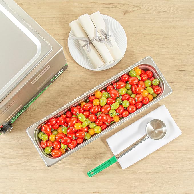 Restaurantware Long Hotel Pan 1 Count 1/2 Size Anti-Jam 2.5â€ Deep Freezable 24 Gauge Stainless Steel Steam Pan - Lid Sold Separately for Use in Commercial Kitchens and Catering Events